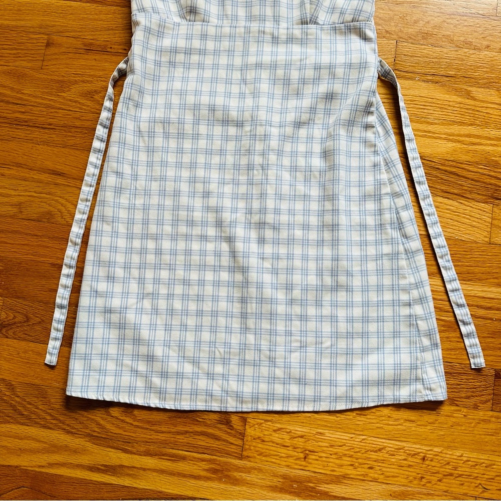 ★ Brandy Melville John Galt Colleen White Blue Paid Gingham Mini Dress ★ - Picture 9 of 14